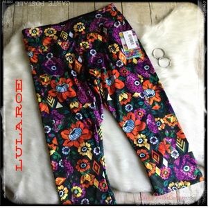Lularoe JADE Bright Floral Compression Capri